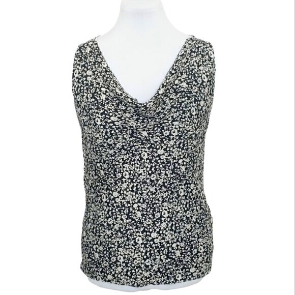 ADOLFO DOMINGUEZ Black and white floral 100% Muberry silk camisole - Picture 1 of 12